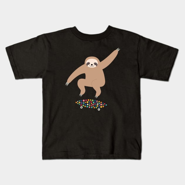 Sloth Gravity Kids T-Shirt by AndyWestface